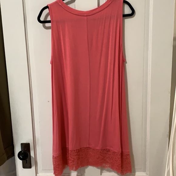 Zenana Premium Sleeveless Lace Hem Tunic - Picture 5 of 6